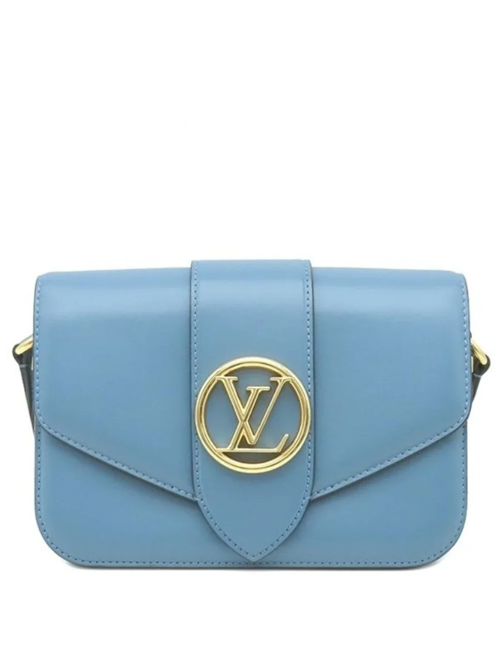 Louis Vuitton Shoulder Bag LV Pont Neuf Calf Blue Gold Red Bicolor LV Circle